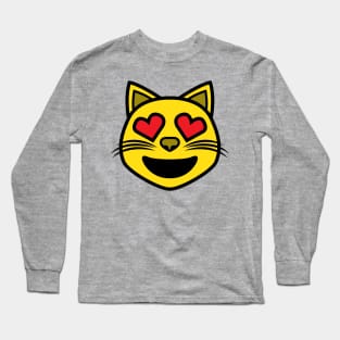 Cat Love Emoji Eyes - Cat Lover Cats Long Sleeve T-Shirt